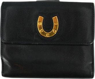 Gucci Vintage leren portemonnee van Gucci met hoefijzervormig ontwerp