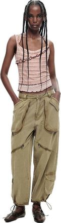 Desigual pantaloni cargo color sabbia-Neutro