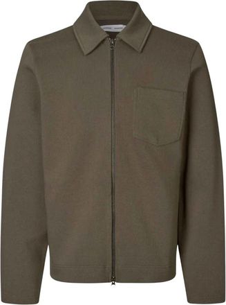 Sams&oslash;e & Sams&oslash;e Sweatshirt jack - Heren - Zomerjassen - Groen - M - Katoen - Jassen