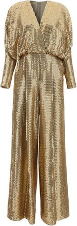 Elie Saab Jumpsuit van paillettenbroderie tule & cady - Dames - Jumpsuits - Geel - S - Tule - Jumpsuits & Playsuits