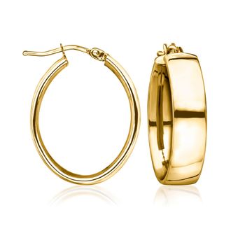 Ross-Simons Italian 14kt Yellow Gold Oval Hoop Earrings