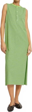 Roseanna Clover Midi Dress In Lime Green With Green Stripes