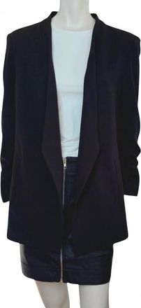 T Tahari Womens Relaxed Fit Open Front Blazer In Black