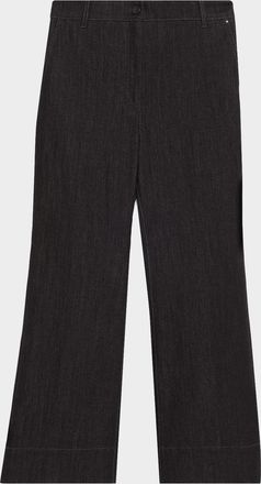 Akris Cecily Bootcut Crop Denim Pants