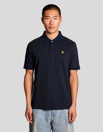 Lyle & Scott Lyle And Scott Mens Jacquard Tipped Polo Shirt - Black - Size: 42