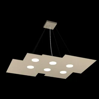 Top-Light Lampadario Moderno Top Light Plate 1129 S6 R Gx53 Led Metallo Monoemissione Sospensione, Finitura Metallo Sabbia