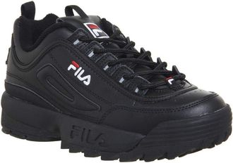 Fila Fila Womens Disruptor II Shine Metallic Shoes, Black/White/Black, 7 UK
