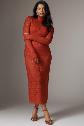 AFRM Joysel Long-Sleeve Mock-Neck Slim Midi Dress