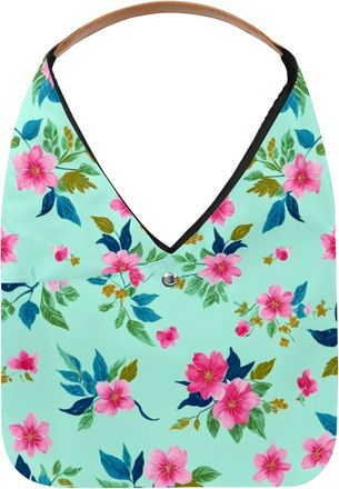 Generic Aesthetic Flower Reusable Lightweight Grocery Bags - Foldable Into Compact Pouch, Washable & Sturdy, Multipurpose for Shopping and Travel