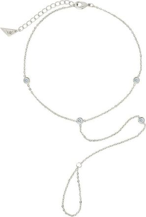 Sterling Forever Silver Cz Sylvia Chain Toe Anklet
