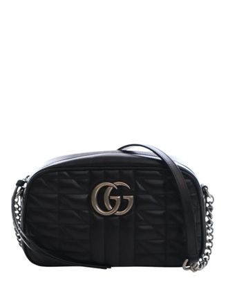 Gucci 2016-2025 Small GG Marmont Matelasse Leather Aria crossbody bag - Black