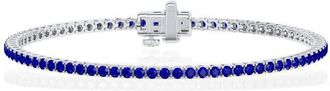 Grown Brilliance 3 Carat Lab Created Blue Sapphire Tennis Bracelet in Silver