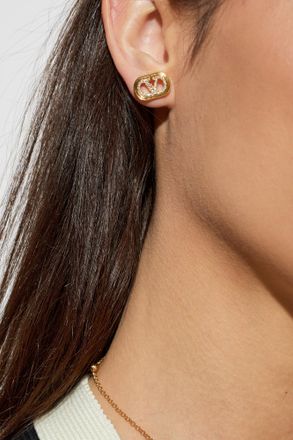 Valentino Garavani Earrings With Swarovski Crystals, Womens, Gold