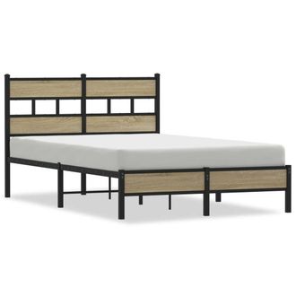 Berkfield Home Bed Frame without Mattress Sonoma Oak 120x200 cm Engineered Wood in Brown | Size: Small Double