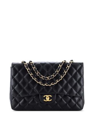 Chanel Classic Single Flap Bag Quilted Lambskin Jumbo shoulder bag - Zwart