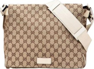 Gucci Pre-owned Cross Body Bags, female, Beige, Size: ONE SIZE Pre-owned Canvas Crossbody Bag