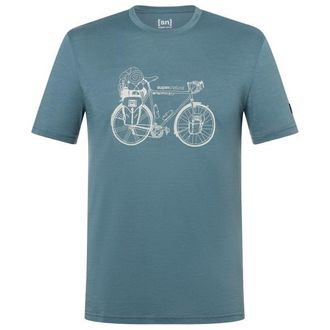 super.natural Wander Wheel Tee Merinoshirt f&uuml;r Herren | t&uuml;rkis