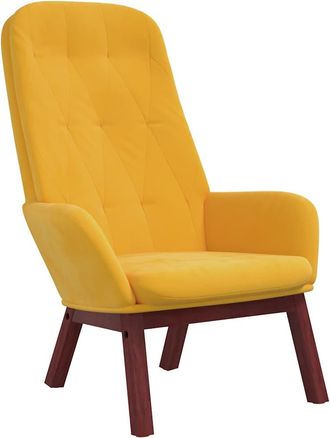 vidaXL Sill&oacute;n De Relax De Terciopelo Amarillo Mostaza Vidaxl