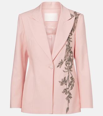 Costarellos Lesia embellished wool-blend blazer