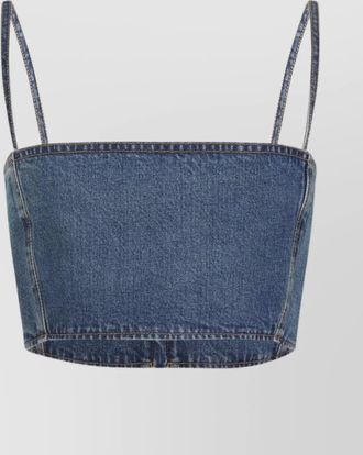 Alaia denim cropped bustier top