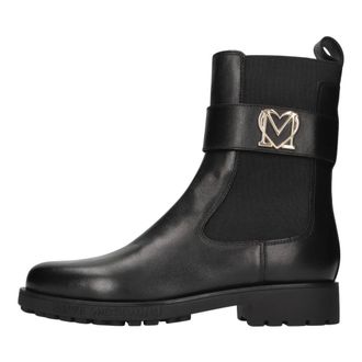 Love Moschino Schoenen, Dames, Zwart, 38 EU, Leer, Enkellaars