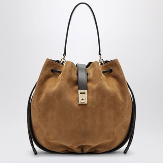 Ferragamo Hug bucket bag with buckle in Natural