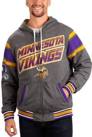G-III Sports by Carl Banks Mens G-III Sports by Carl Banks Purple/Gray Minnesota Vikings Extreme Full Back Reversible Hoodie Full-Zip Jacket at Nordstrom, Size Xx-Large