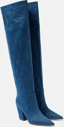 Gianvito Rossi Keinna 85 denim over-the-knee boots