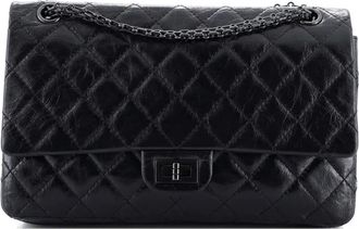 Chanel So Black Reissue 2.55 Flap Bag Quilted Glazed Calfskin 226 shoulder bag - Zwart