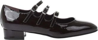 Carel Black Leather Ballet Flats