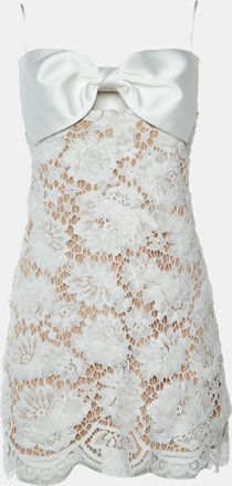 Self Portrait White Lace Bow Mini Dress