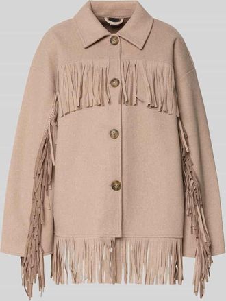 Gina Tricot Relaxed Fit Jacke mit Umlegekragen in Beige, Gr&ouml;&szlig;e XS