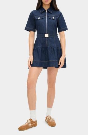 Aligne Amanda Belted Denim Dress in Indigo at Nordstrom, Size 14