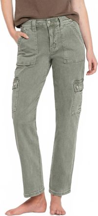 Flying Monkey High Rise Straight Cargo Jeans In Army Green