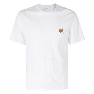 Maison Kitsun&eacute; Tops, Heren, Wit, L, Fox Head Regular T-shirt