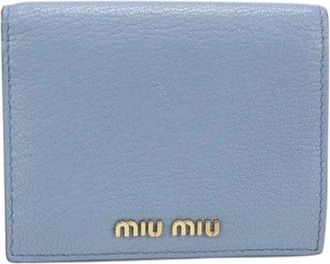Miu Miu Pre-owned Wallet (bi-fold) - Dames - Vintage Accessoires - Blauw - ONE Size - Leer - Vintage