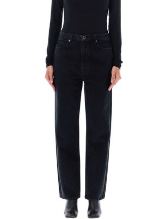 Khaite Black Straight High Rise Jeans