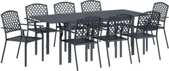 vidaXL Adjustable Garden Dining Set 9 pcs Steel Vidaxl