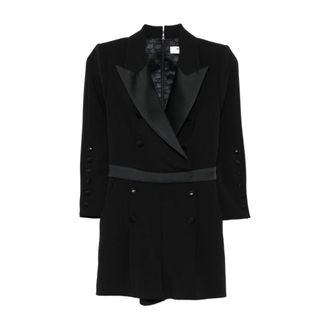 Elisabetta Franchi Dames, Jumpsuits & Playsuits, Zwart, Maat: S Leer