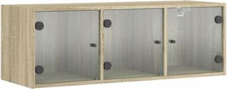 vidaXL Wall Cabinet with Glass Doors Sonoma Oak 102x37x35 cm Vidaxl