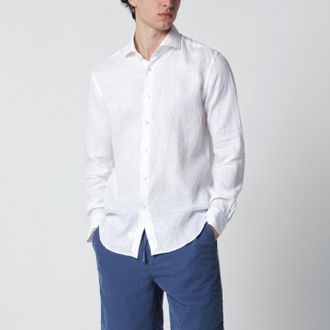 Xacus Camicia Tailor Fit bianca in lino