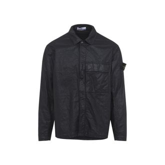 Stone Island Black Relaxed Fit Logo Overshirt