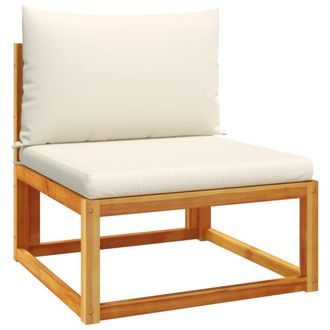 vidaXL Vidaxl - Divano Da Giardino Senza Braccioli Con Cuscini In Legno Di Acacia E Rattan