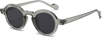 Generic Small Frame Round Mens Sunglasses Outdoor Driving Womens Commuter Sun Glasses(Grey)