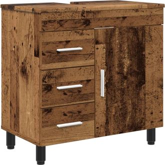 vidaXL Unidad De Tocador De Ba&ntilde;o Madera Envejecida 60 X 35 X 60 Cm Vidaxl