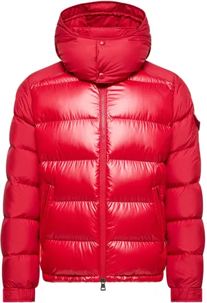 Moncler Moncler Maya Hooded Short Down Jacket, Men, Red, Size: 0