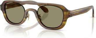 Giorgio Armani Ar 8247 Zonnebril - Heren - Zonnebrillen - Bruin - 48 MM - Accessoires
