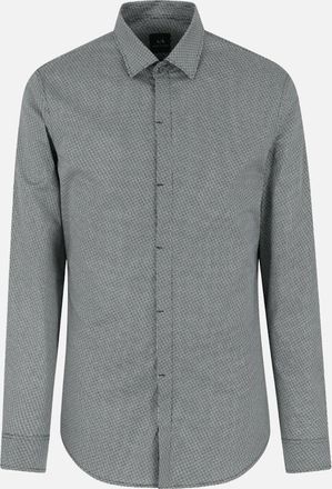 A|X Armani Exchange Mens Slim Textured Brown Shirt - Size: 42/Regular