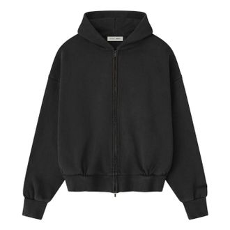 Fear of God Embroidered Classic Full Zip Hoodie Vintage Black 192HO254782F