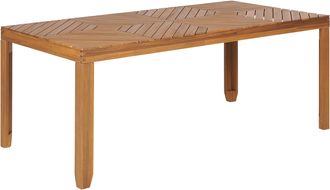 Beliani Mesa De Jard&iacute;n De Madera De Acacia Clara 180 X 90 Cm 6 Personas Baratti